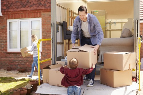 Local removal team preparing a move in a Haringey street
