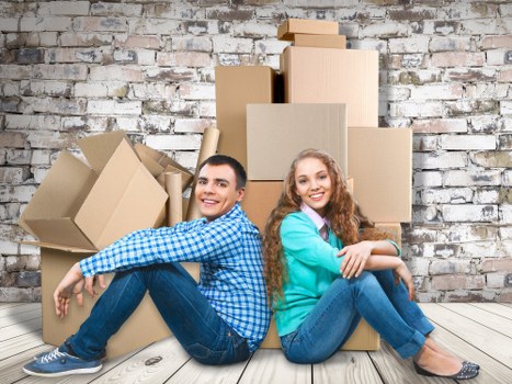 Boxes and furniture prepared for a Haringey house removal