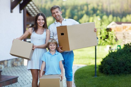 Packed boxes and furniture ready for removals in Haringey
