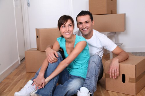 Packed household items ready for a local flat move in Haringey