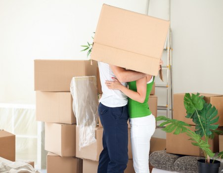 Removal van servicing a flat move in North London