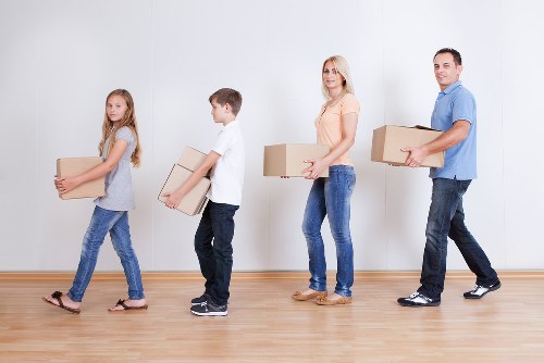 Organised moving boxes prepared for a flat or office in Haringey