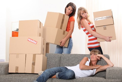 Boxes and furniture prepared for apartment removals in Haringey
